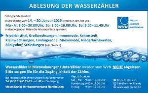 Ablesung 14. - 20.01.2019